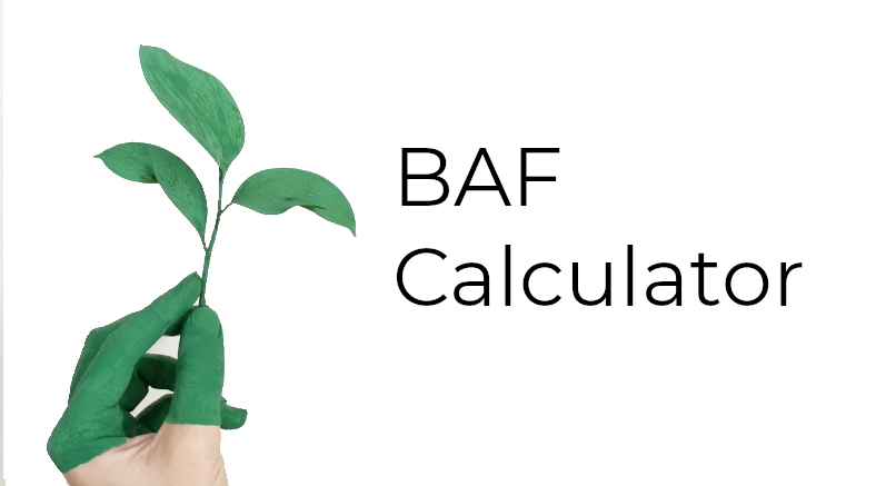 A screenshot of the BAF calculator interface